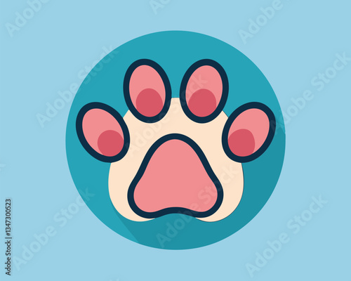 Paw Print Illustration. A Close.Up Look at a Dog or Cat's Footprint