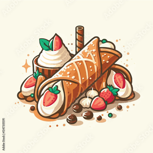 dessert, pastry, sweet, cannoli, food, chocolate, cream, italian, delicious, bakery, gourmet, italy, traditional, cannolo, background, sicily, breakfast, white, filling, creamy, sugar, baked, crust, c