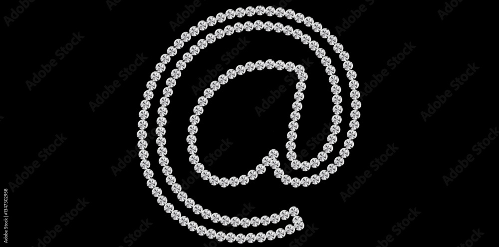 Silver Rhinestone Diamonds Email Address Symbol Vector Illustration. Silver Rhinestone Diamonds Email Address Symbol Vector Illustration.