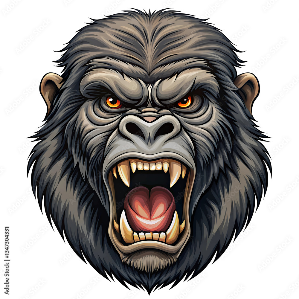 Fototapeta premium an angry gorilla head image