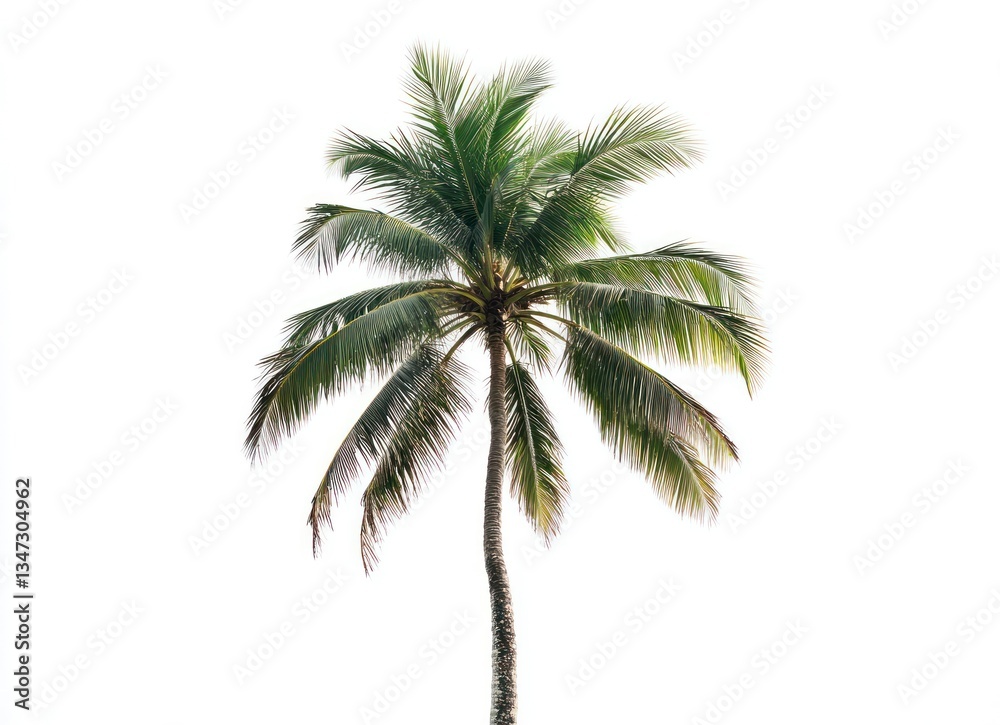 Isolated Coconut Palm Tree Against White Background for Summer Designs Isolated Coconut Palm Tree Against White Background for Summer Designs