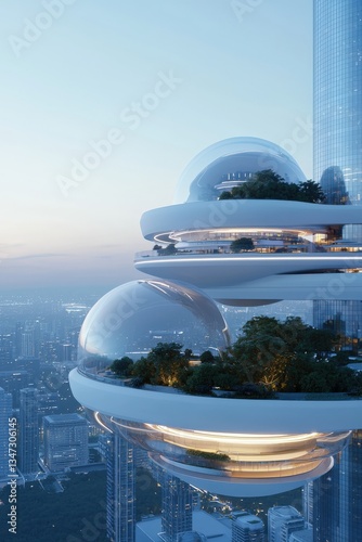 Futuristic cities with eco-farms integrated into their designs