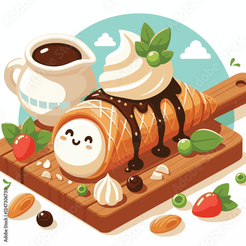 dessert, pastry, sweet, cannoli, food, chocolate, cream, italian, delicious, bakery, gourmet, italy, traditional, cannolo, background, sicily, breakfast, white, filling, creamy, sugar, baked, crust, c