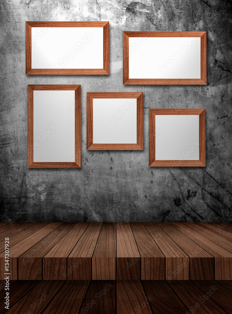 Empty photo frames on the wall Empty photo frames on the wall