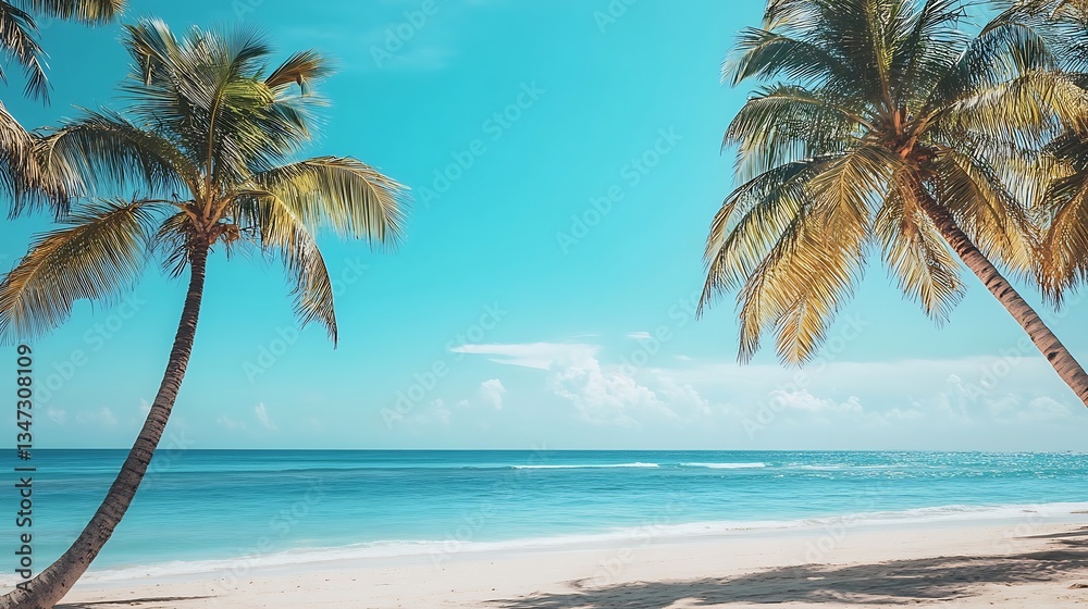 Fototapeta premium Island escape pathway surrounded by tropical beauty and ocean breeze