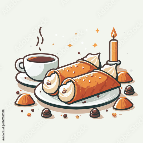 dessert, pastry, sweet, cannoli, food, chocolate, cream, italian, delicious, bakery, gourmet, italy, traditional, cannolo, background, sicily, breakfast, white, filling, creamy, sugar, baked, crust, c