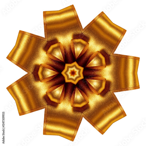 Gold design, decorative element on a transparent background