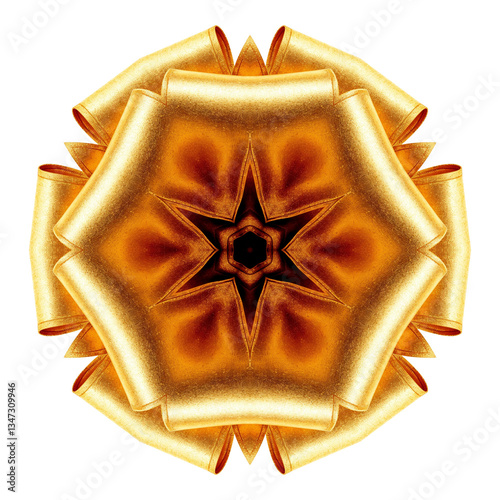 Gold design, decorative element on a transparent background