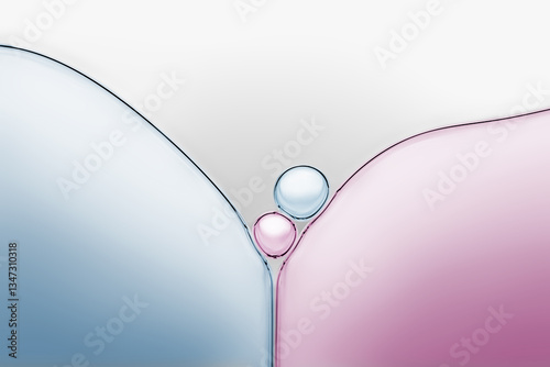 Macro close up of colorful soap bubbles look like scientific image of cell and cell membrane
