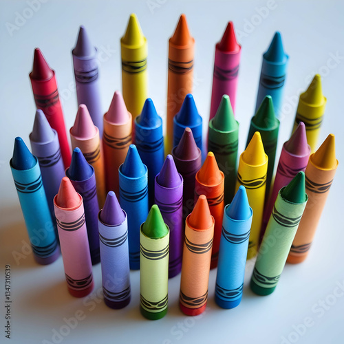 A set of colorful crayons