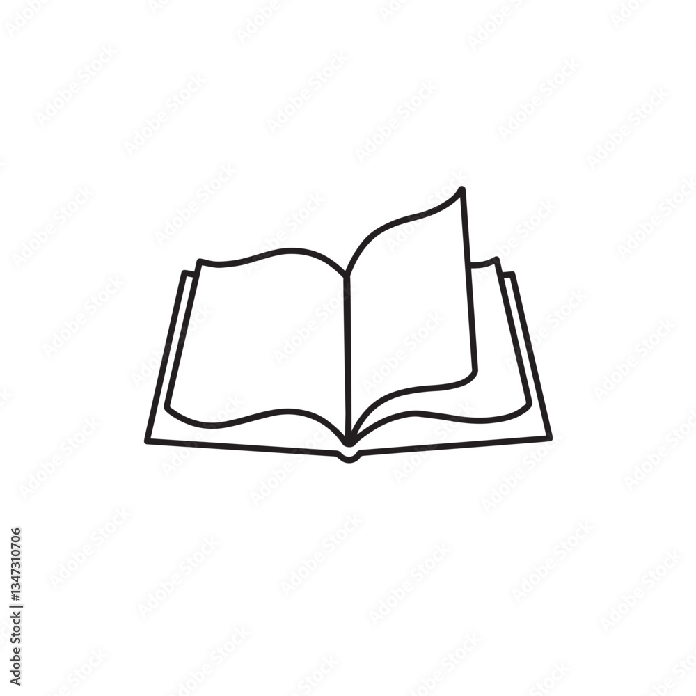 Open book vector icon on a white background Open book vector icon on a white background