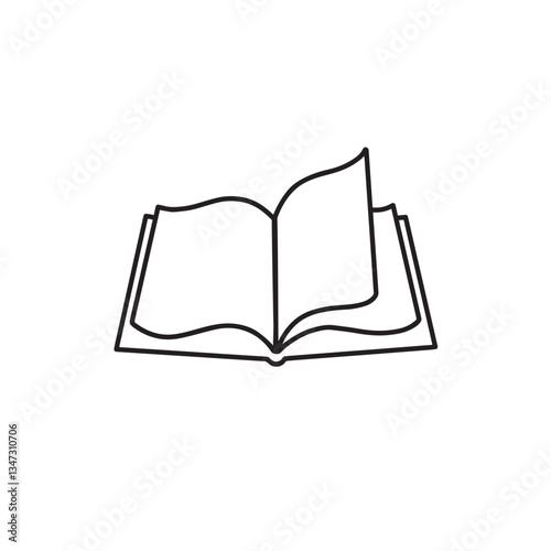 Open book vector icon on a white background
