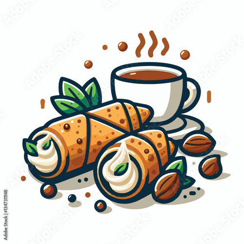 dessert, pastry, sweet, cannoli, food, chocolate, cream, italian, delicious, bakery, gourmet, italy, traditional, cannolo, background, sicily, breakfast, white, filling, creamy, sugar, baked, crust, c