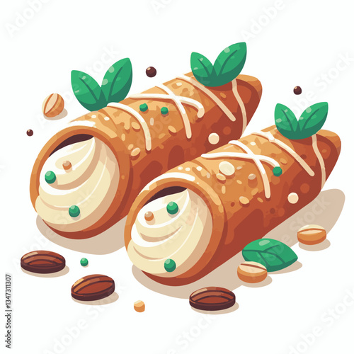 dessert, pastry, sweet, cannoli, food, chocolate, cream, italian, delicious, bakery, gourmet, italy, traditional, cannolo, background, sicily, breakfast, white, filling, creamy, sugar, baked, crust, c