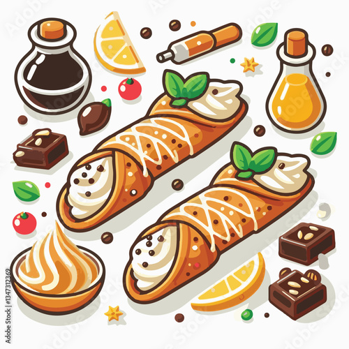 dessert, pastry, sweet, cannoli, food, chocolate, cream, italian, delicious, bakery, gourmet, italy, traditional, cannolo, background, sicily, breakfast, white, filling, creamy, sugar, baked, crust, c
