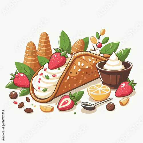 dessert, pastry, sweet, cannoli, food, chocolate, cream, italian, delicious, bakery, gourmet, italy, traditional, cannolo, background, sicily, breakfast, white, filling, creamy, sugar, baked, crust, c