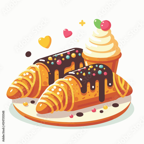 dessert, pastry, sweet, cannoli, food, chocolate, cream, italian, delicious, bakery, gourmet, italy, traditional, cannolo, background, sicily, breakfast, white, filling, creamy, sugar, baked, crust, c