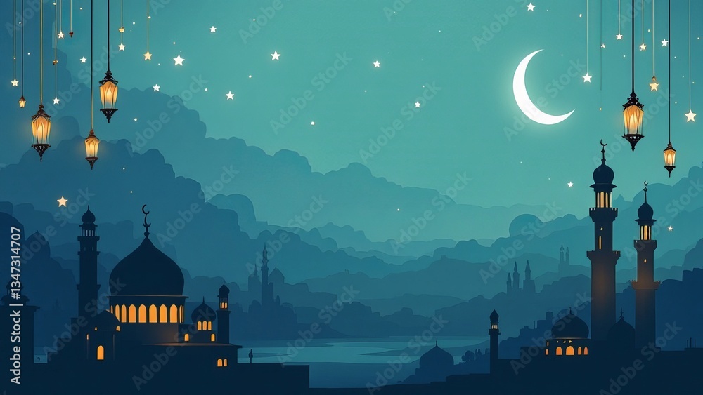 Ramadan kareem style editable template background minimalist and islamic style eid mubarak iftar party