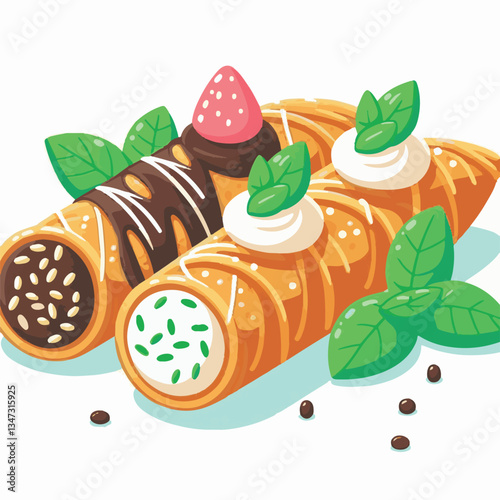 dessert, pastry, sweet, cannoli, food, chocolate, cream, italian, delicious, bakery, gourmet, italy, traditional, cannolo, background, sicily, breakfast, white, filling, creamy, sugar, baked, crust, c