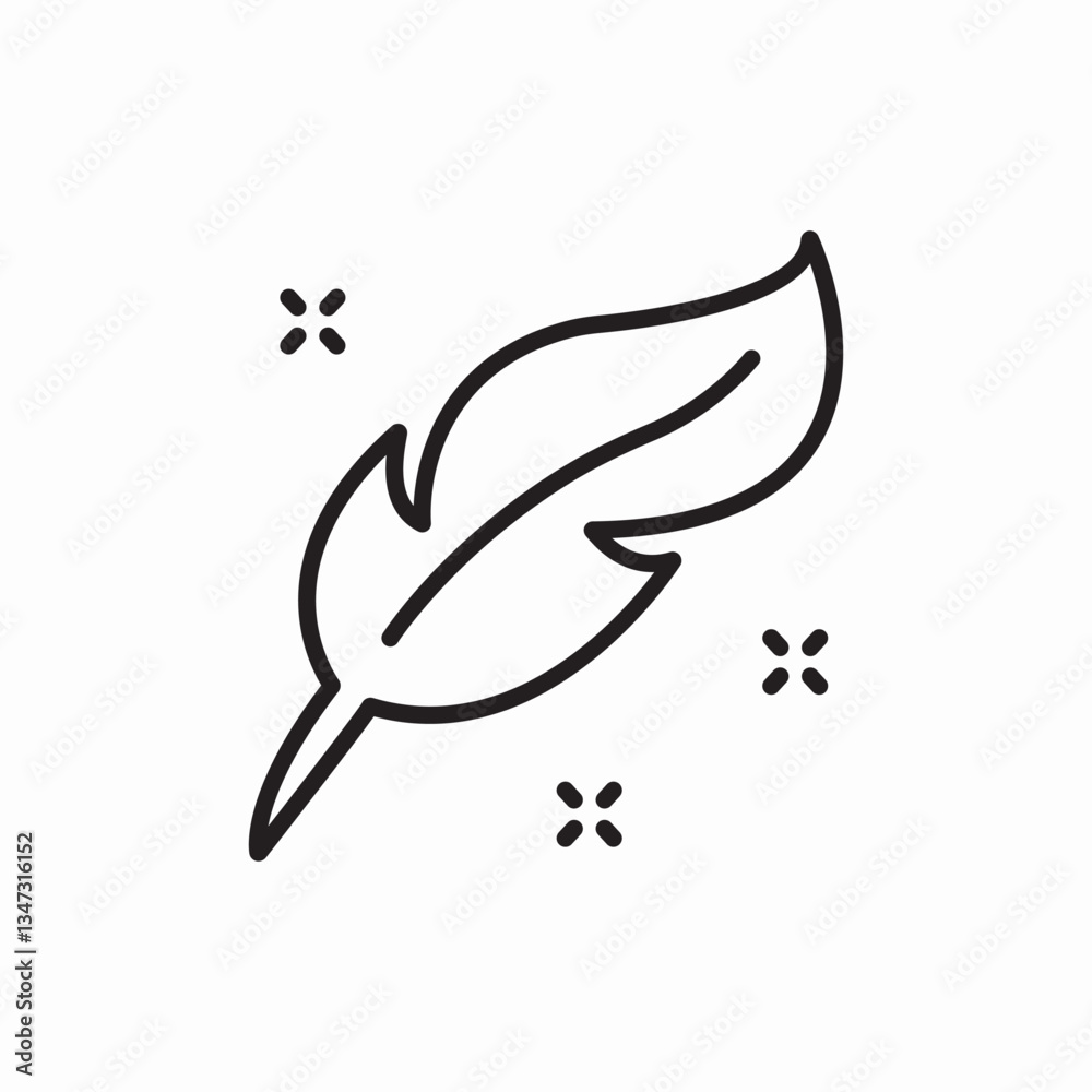 Obraz premium Feather pen writing icon vector sign