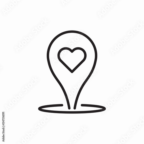 Heart location favorite icon vector sign