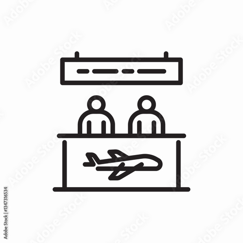 Airport check in icon vector sign