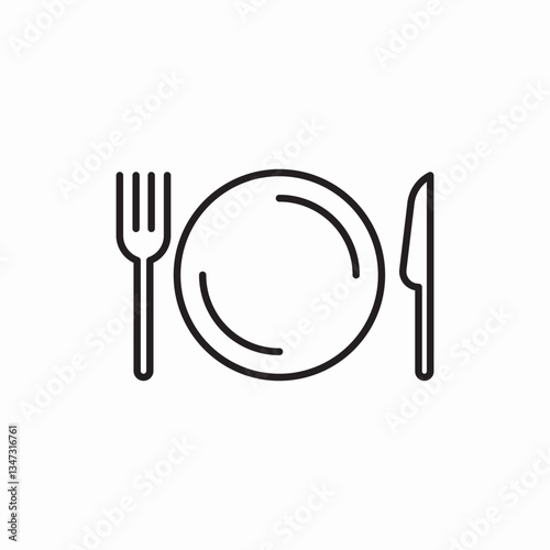 Restaurant plate dining icon vector sign