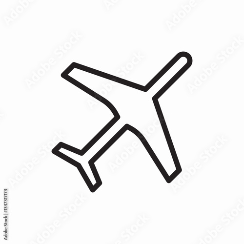 Airplane flight travel icon vector sign