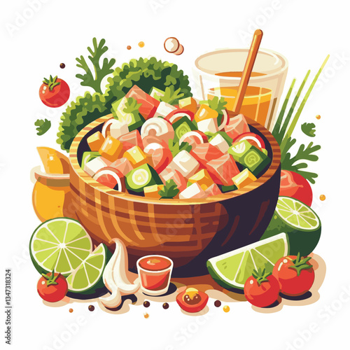ceviche, food, seafood, gourmet, lime, fresh, meal, fish, appetizer, delicious, cuisine, citrus, peru, peruvian, restaurant, raw, cebiche, marinated, cilantro, onion, seviche, lunch, background, salad