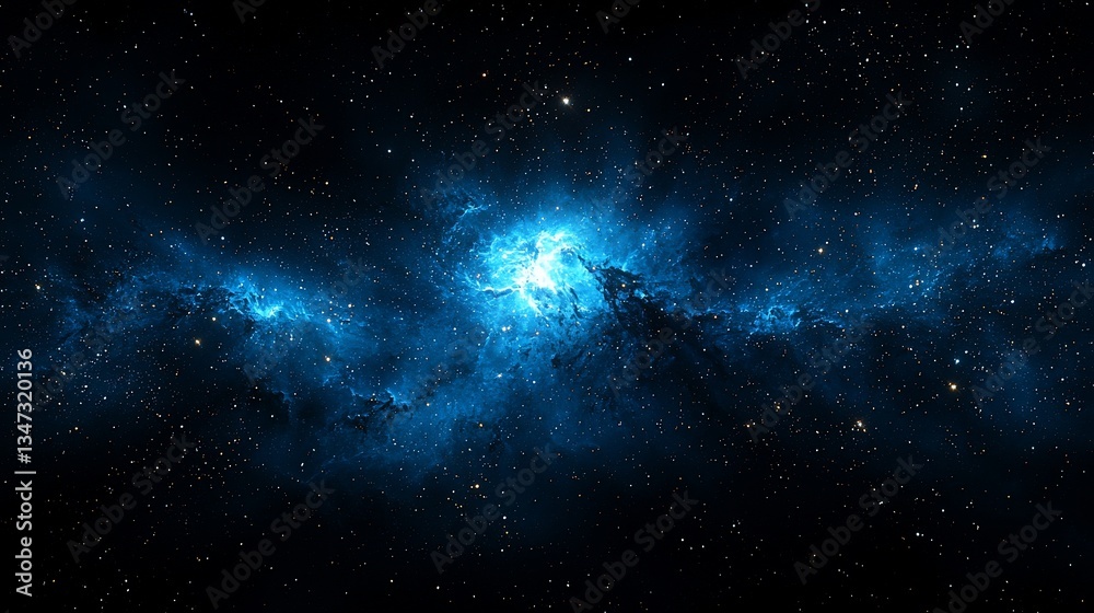 Blue Nebula Cosmic Background Space Galaxy Stars