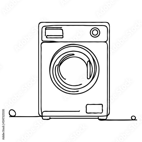 Outline of a washing machine in minimal style  