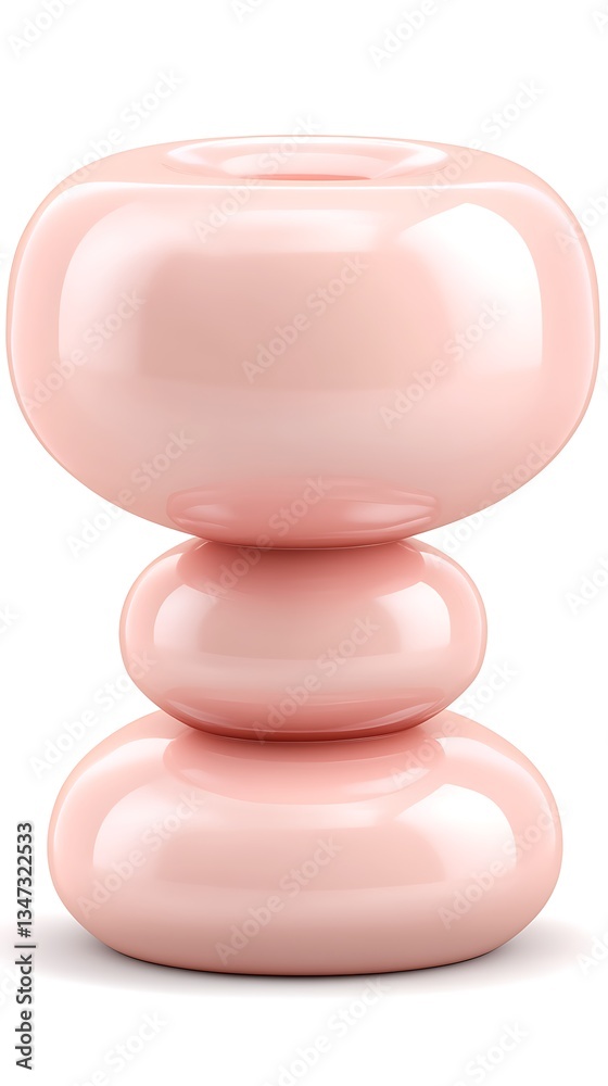 Pink stacked objects on white background Pink stacked objects on white background