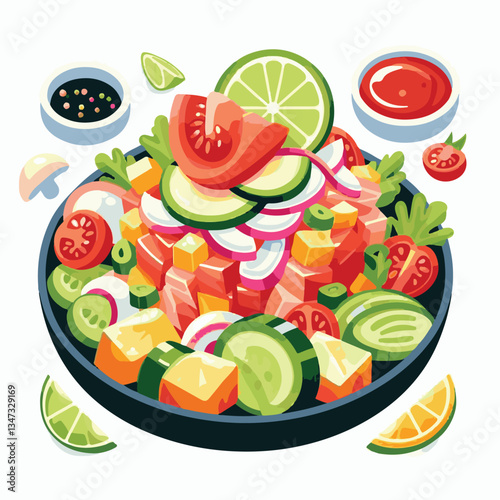 ceviche, food, seafood, gourmet, lime, fresh, meal, fish, appetizer, delicious, cuisine, citrus, peru, peruvian, restaurant, raw, cebiche, marinated, cilantro, onion, seviche, lunch, background, salad