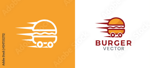 Burger house vector logo design 