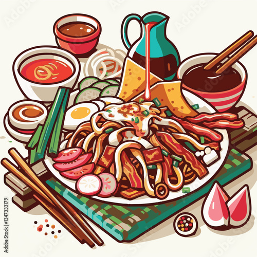 cuisine, delicious, asian, dish, food, traditional, meal, plate, malaysia, chinese, lunch, singapore, penang, dinner, tasty, char, noodles, asia, stir, shrimp, teow, sauce, gourmet, egg, hawker, kway,