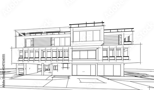 sketch of building