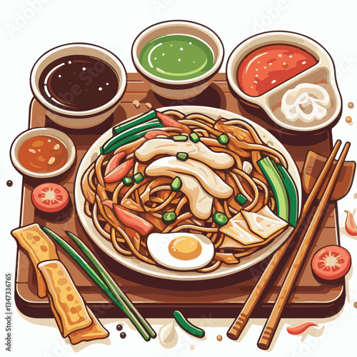 cuisine, delicious, asian, dish, food, traditional, meal, plate, malaysia, chinese, lunch, singapore, penang, dinner, tasty, char, noodles, asia, stir, shrimp, teow, sauce, gourmet, egg, hawker, kway,