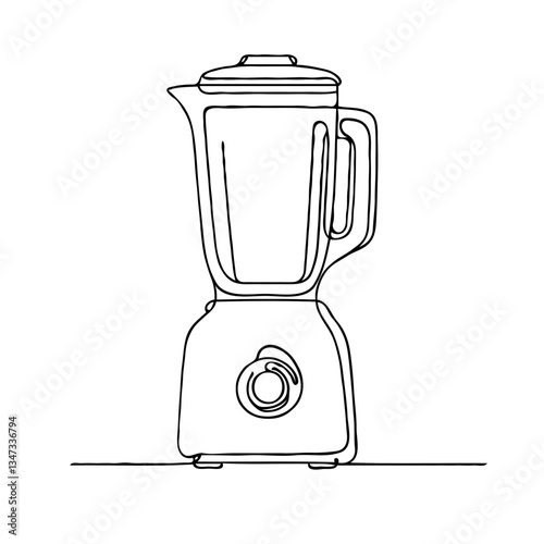 Outline of a Blender in Minimalist Style  