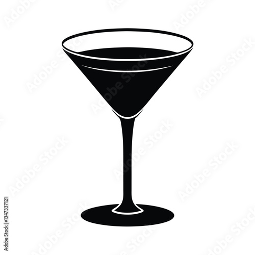 martini glass with ice