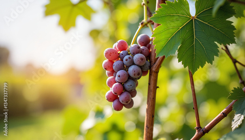 Wallpaper Mural Grapes growing on vine in sunlit vineyard Torontodigital.ca