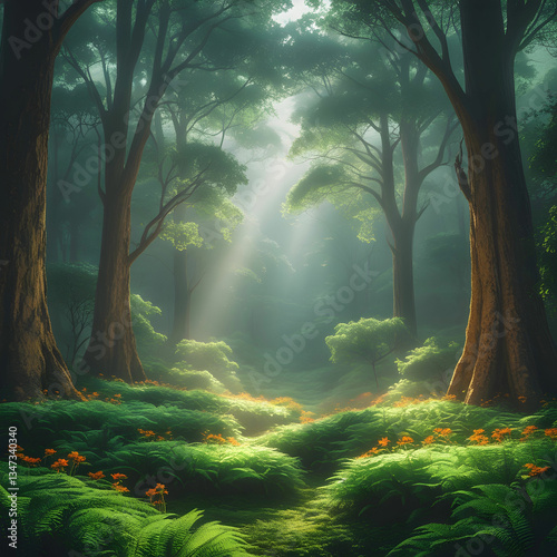 Beautiful nature wood scene