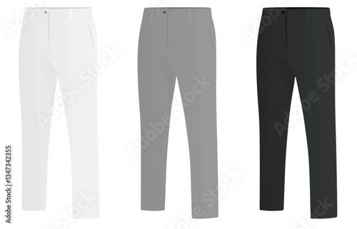 Chino pants set. vector illustration