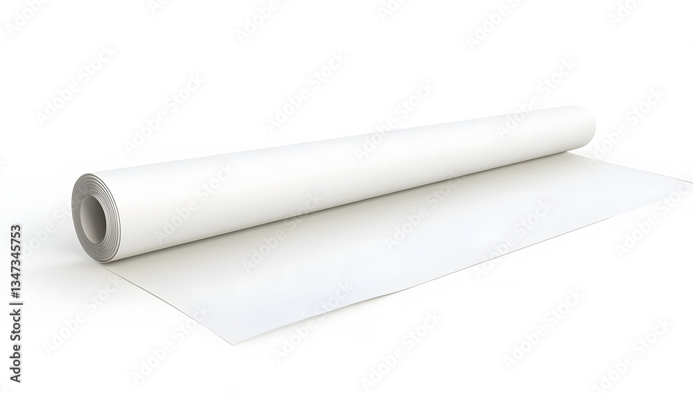 White Paper Roll Unrolling Clean Minimalist Design Mockup White Paper Roll Unrolling Clean Minimalist Design Mockup