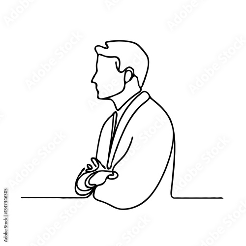 Line drawing person with arms crossed
