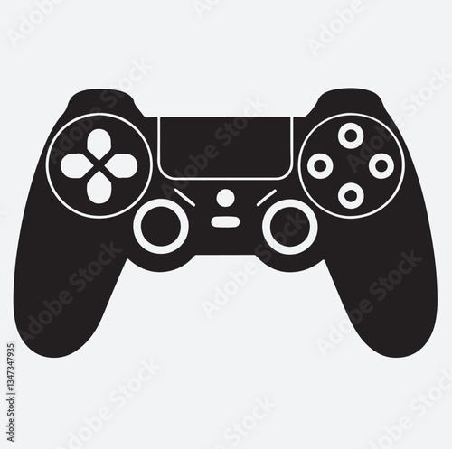 game controller silhouette vector art illustration, video game controller