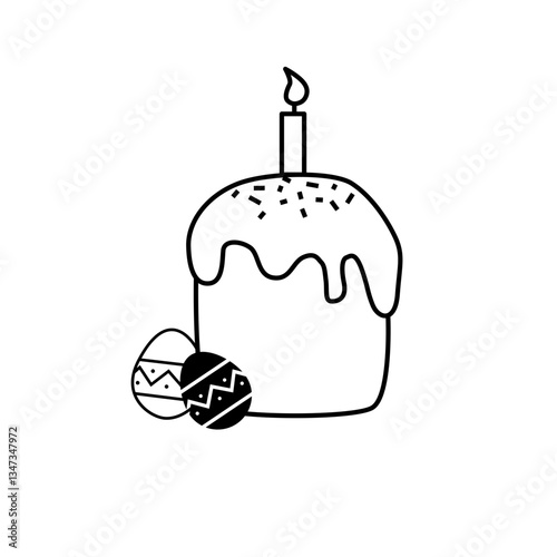 Easter Kulich Traditional Bread Icon