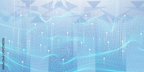 Global network connection banner design template. Header social network communication in the global business concept. Big data visualization. Internet