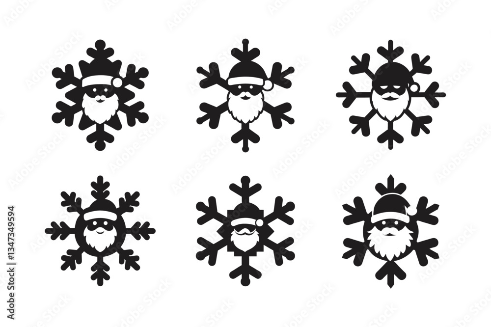 snowflake christmas icon vector silhouette snowflake christmas icon vector silhouette