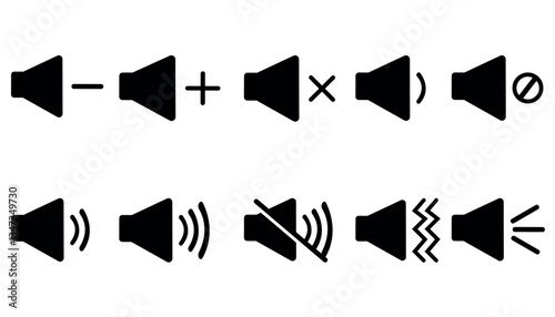 Sound icon in flat style on white background. Isolated volume symbol. volume icon collection. Vector eps10