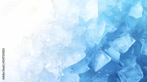 Close Up Of Blue Ice Cubes